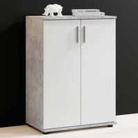 Commode Debby 2 portes - blanc/béton