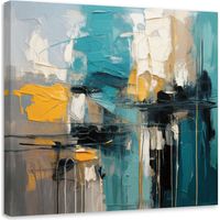 Wandbild Abstraktion Textur Minimalismus Türkis 50x50 cm