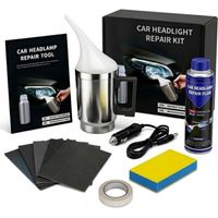 Kit Rénovation Phares Voiture, Kit Polissage Phare Voiture, Renovateur Phares, avec Coupe d'atomisation pour Oxydation/Jauni/Rayures/Flou