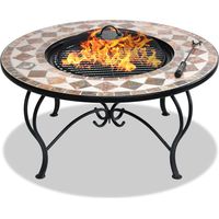 Centurion Supports Fireology KENNOCHA Extravagant Garden & Patio Heater Fire Pit Brazier, Coffee Table, Barbecue and Ice Bucket - Marble Finish
