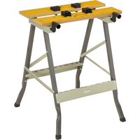 Banco de Trabajo Plegable 4 en 1 Mesa de Trabajo con 4 Abrazaderas 2 Manivelas 62,5x60,5x78,5 cm Natural y Gris