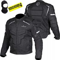 Blouson moto textile homme HUSAR HORNET noir + cagoule