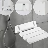 Chaise de douche pliante murale, capacité maximale de 130 kg, adaptée aux femmes enceintes, aux personnes âgées et aux enfants handicapés, couleur blanche