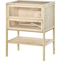 Jaula madera hámster ratones maison jeux 5 plataformas rampa techo abatible ventana cristal plastico estante inferior 60x40x80 cm