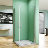 B:100xT:90cm Duschtür ESG Nano-Glas Eckeinstieg Duschabtrennung Duschkabine Höhe: 197cm