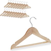 Cintres enfants en bois 100 cintre en bois vêtements bébé enfant traverse crochet 360 rotatif, nature