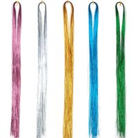 Paillettes pour cheveux, kit de paillettes pour cheveux avec outils, extensions de cheveux pailletées, 5 couleurs, 1000 mèches de paillettes résistantes à la chaleur, effet féerique