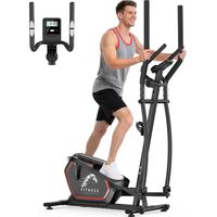 Rattantree – Ellittica – Volano da 10 kg – Resistenza magnetica a 16 livelli – Display LCD – Peso massimo supportato 150 kg – Sensore di frequenza cardiaca – Supporto per cellulare – 90x51x162 cm Nero