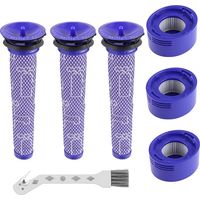FOREHILL 6 pices Filtre pour Dyson V8 V7, Filtres de Rechange Aspirateur pour Dyson V8 V7 Absolute Animal Motorhead, 3 Post-filtres HEPA, 3 pr-filtres, Remplace les Pices 965661-01 et 967478-01
