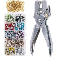 Set mit 300 mehrfarbigen 1/5 Zoll Metallösen mit Perforation und 100 zusätzlichen goldenen Ösen, für Leder, Segeltuch und alle Stoffe.
