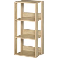 Libreria Scaffale in Legno a Parete con 3 Ripiani, Antiribaltamento, Piedini Antiscivolo, 40x29.2x87.9cm