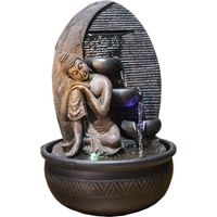 Zen'Light - Fontana Buddha Grace, in resina/bronzo, 26 x 26 x 40 cm