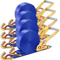 4 Stück 5000 kg Ratschengurt, Zurrgurte, Spanngurte mit Ratsche und Haken, 9mx50mm, Blau