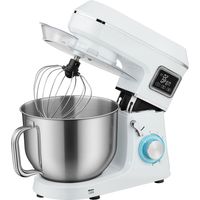 Batidora Amasadora 6L 1400W con Cabezal Inclinable 6 Velocidades Función de Fermentación Pantalla LED Blanco
