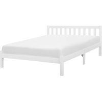 Bed Pine Wood FLORAC 160 x 200 cm (EU King Size) White