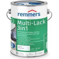 Remmers Multi-Lack 3in1 weiß (RAL 9016), 2,5 Liter, Wetterschutzfarbe, Metallschutzlack & Buntlack auf Wasserbasis für Holz, Metall & PVC