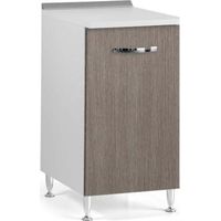 Küchenmöbel Boden 40X50X85H 1 Tür TOP WEISS FINISH LÄRCHE GRAU