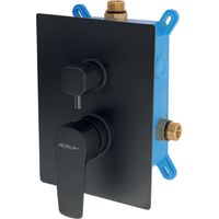 Novaservis Metalia 58 - Grifo empotrado para 2 aparatos, con cuerpo de montaje, negro BOX58051R,5