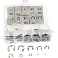 Kit de 120 circlips en acier inoxydable 304, anneaux de retenue externes M1.5-10