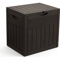 VOUNOT® 126L Gartenbox Aufbewahrungsbox Garten 56 x 43 x 53 cm, Rattan-Optik Braun