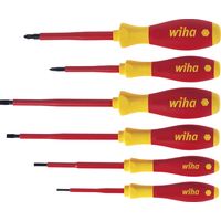 Wiha Juego de destornilladores SoftFinish® electric ranurados, Pozidriv, de 6 unid (25477)