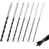 Ensemble de 7 forets hélicoïdaux longs de 300 mm pour bois, diamètres de 4 à 12 mm, pour bois tendre et dur.
