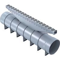 Caniveau de douche tubulaire gris 110 cm – Grille intégrée – Drainage efficace pour espaces publics et privés – Haute résistance circulation – EU