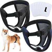 Lot de couches menstruelles lavables pour chiennes, couches pour chiennes avec 6 protections hygiéniques, culottes menstruelles pour chiennes qui ont leurs règles et saignent tous les mois, noir et cy