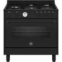 Bertazzoni La Germania Americana AMN965ETN24. Tipo di prodotto: Cucina, Colore del prodotto: Nero, Tipo di controllo: Manopola. Tipo di piano cottura: Gas, Numero totale di fuochi: 5... - AMN965ETN/24