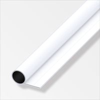 alfer Rundrohr Aluminium mit 1 Schenkel Ø 23,5 mm x 2,5 m weiß