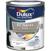 Ecran+ Sol - Peinture solvantée pour sols Intérieur et Extérieur - Ciment, béton, dalles, parquets et escaliers - Satin Blanc 2,5 L - Dulux Valentine