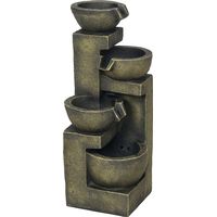 Gartenbrunnen Wasserbrunnen Brunnen, verstellbare Geschwindigkeit, 25 x 24 x 60 cm, Schwarz