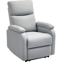 Fauteuil inclinable. Fauteuil relaxant avec dossier réglable. Repose-pieds. Fauteuil rembourré pour salon. Gris.
