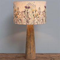 Lampe à Poser Fleurs Brodées Wildflower Bois de Manguier 54x28cm