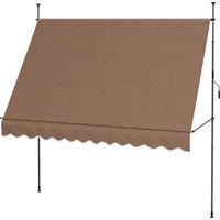 Toldo retráctil con manivela 300x120x210-300 cm, altura ajustable, impermeable, anti-UV, café