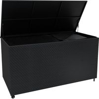 Rattan Garten-Aufbewahrungsbox Schwarz – Kissenbox 700L für Terrasse