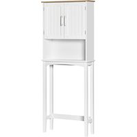 Meuble inodoro armario alto lavadora balda intérieur ajustable 64x22x165 cm blanc