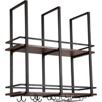 Portabottiglie sospeso in metallo 80 x 30 x 85 cm MDF nero 030009193