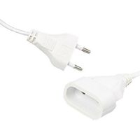 Rallonge électrique (2 P) M/f - 2 X 0.75mm² - 6a - Blanche - 5m - Erard