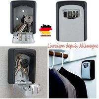 Coffre clé mural - Marque - Modèle - Serrure à combinaison de 4 chiffres - Gris et noir - Alliage de zinc