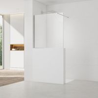 Swiss Aqua Technologies – Paroi de douche fixe 120x100cm – Verre transparent 8 mm Easy Clean – Bras et profilés chrome brillant – SATBWIS120PR