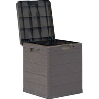 Coffre boîte meuble de jardin rangement 90 litres marron