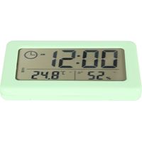 Horloge numérique LCD multifonctionnelle, silencieuse, détection de lumière nocturne, alarme électronique pour la maison et la chambre à coucher, vert