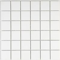 Mosaïque pour sol en solid surface 30 x 30 cm – Antidérapant – Étanchéité pré-montée – Coupe facile – Carreau 5 x 5 cm blanc pur