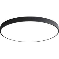 Plafonnier LED avec détecteur de mouvement pour extérieur (balcon, garage, couloir, entrée), éclairage automatique, forme ronde, installation facile, blanc froid 6000 K, 18 W, Ø 30 cm, noir