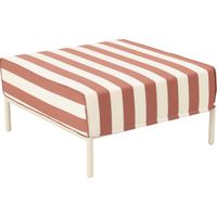 Pouf rayé pour salon de jardin modulable en tissu terracotta - Patio