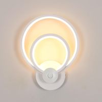 GOECO Applique Murale/Veilleuse LED Circulaire, 26 cm, Blanc, 20W, Lumière Chaude 3000K, Double Fonction Murale ou de Chevet, Pour Chambre, Salle de Bain, Couloir Intérieur