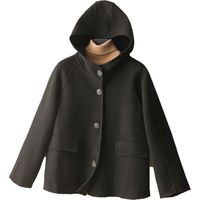 Petit Manteau À Capuche En Cachemire Double Face Manteau Court En Pure Laine Pour Femme