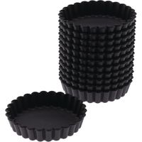 Moules à tartelette ronds cannelés Exoglass 100mm (lot de 12) - MATFER BOURGEAT
