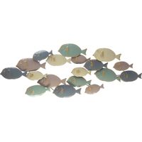 Beliani – Décoration murale poissons en métal multicolores – Style aquatique – Dimensions 123 x 47 cm – Finition brillante – Pour intérieur moderne